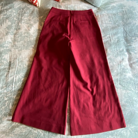 Boden Ponte Viscose Wine Color Wide Leg Culottes/Capris - Picture 7 of 8